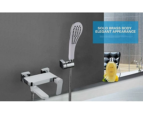 Купить Смеситель для ванны Gappo G48 G3248 Белый Хром в магазине сантехники Santeh-Crystal.ru