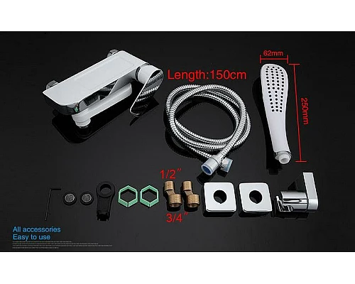 Купить Смеситель для ванны Gappo G48 G3248 Белый Хром в магазине сантехники Santeh-Crystal.ru