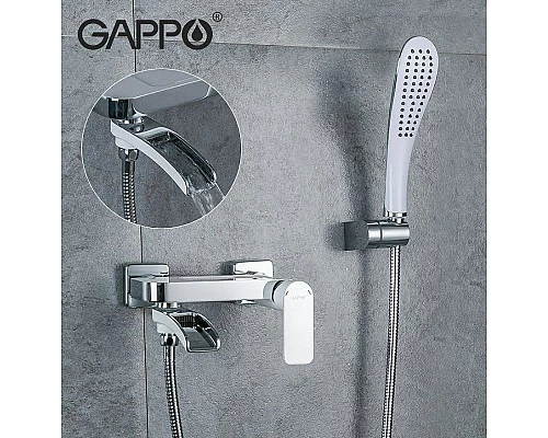 Приобрести Смеситель для ванны Gappo G48 G3248-8 Белый Хром в магазине сантехники Santeh-Crystal.ru