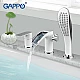 Купить Смеситель на борт ванны Gappo G48 G1148-8 Белый Хром в магазине сантехники Santeh-Crystal.ru