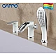 Купить Смеситель на борт ванны Gappo G48 G1148-8 Белый Хром в магазине сантехники Santeh-Crystal.ru