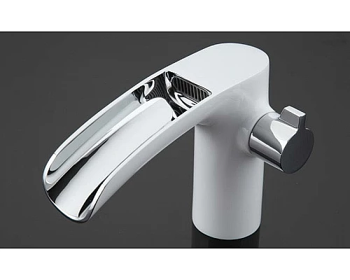 Купить Смеситель на борт ванны Gappo G48 G1148-8 Белый Хром в магазине сантехники Santeh-Crystal.ru