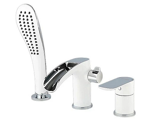 Купить Смеситель на борт ванны Gappo G48 G1148-8 Белый Хром в магазине сантехники Santeh-Crystal.ru