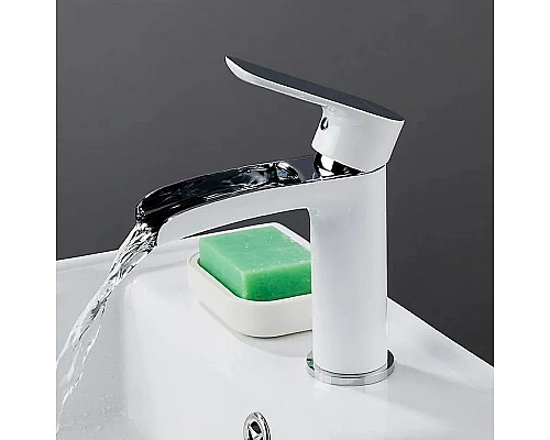 Купить Смеситель для раковины Gappo G48 G1048-8 Белый Хром в магазине сантехники Santeh-Crystal.ru