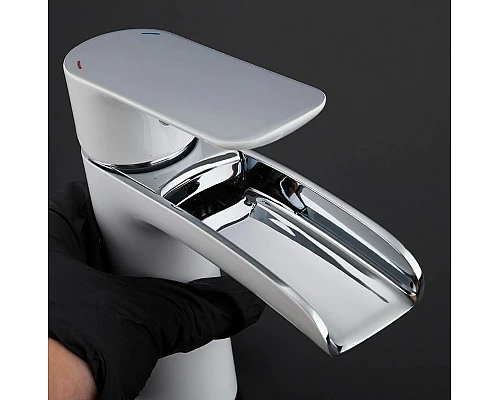 Купить Смеситель для раковины Gappo G48 G1048-8 Белый Хром в магазине сантехники Santeh-Crystal.ru