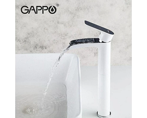 Заказать Смеситель для раковины Gappo G48 G1048-31 Белый Хром в магазине сантехники Santeh-Crystal.ru