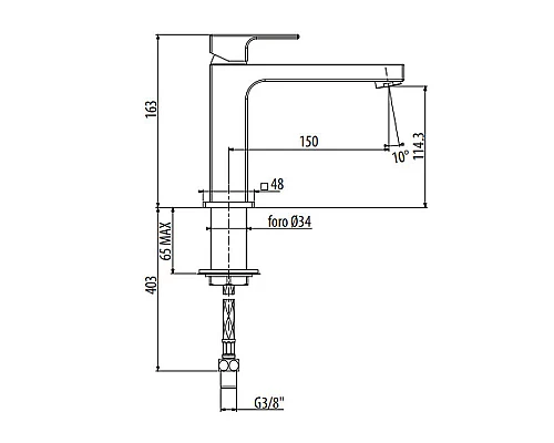 Приобрести Смеситель для раковины Gattoni Kubik 2581/25C0 Хром в магазине сантехники Santeh-Crystal.ru