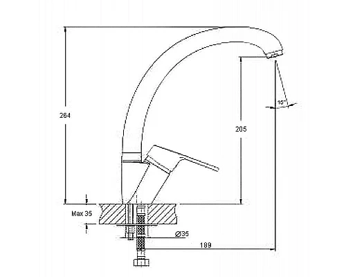 Купить Смеситель для кухни GranFest Quarz Z3323 Песочный в магазине сантехники Santeh-Crystal.ru