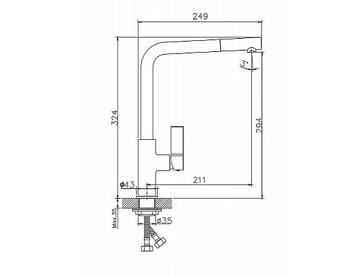 Купить Смеситель для кухни Haiba HB70501-14 Хром Бежевый в магазине сантехники Santeh-Crystal.ru