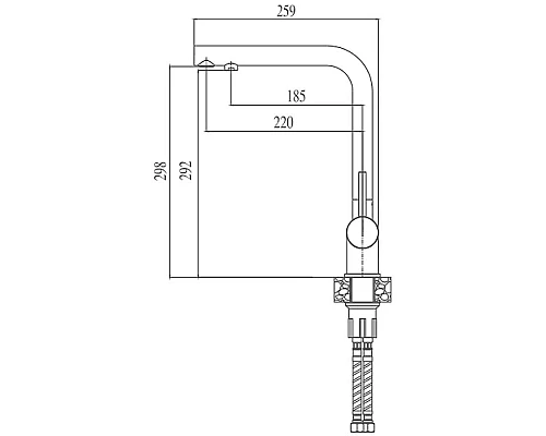 Купить Смеситель для кухни Haiba HB70301 Нержавеющая сталь в магазине сантехники Santeh-Crystal.ru
