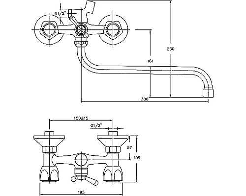 Приобрести Смеситель для ванны Haiba HB2209 универсальный Хром в магазине сантехники Santeh-Crystal.ru