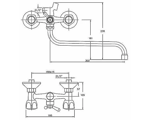 Приобрести Смеситель для ванны Haiba HB2226 универсальный Хром в магазине сантехники Santeh-Crystal.ru