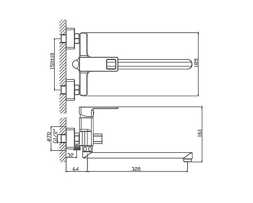 Заказать Смеситель для ванны Haiba HB22615 универсальный Хром в магазине сантехники Santeh-Crystal.ru