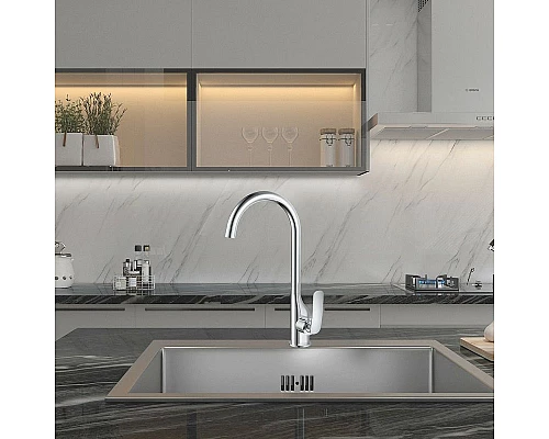 Приобрести Смеситель для кухни Haiba HB70616 Хром в магазине сантехники Santeh-Crystal.ru