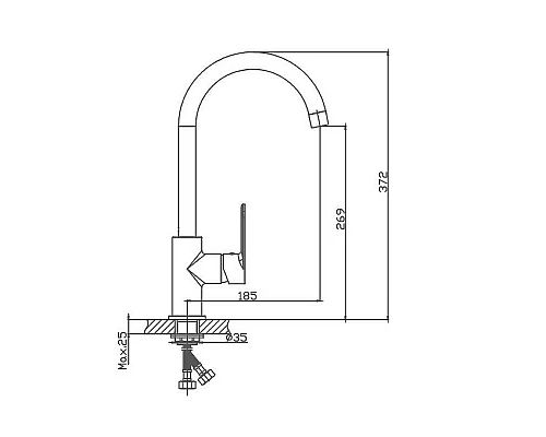Заказать Смеситель для кухни Haiba HB70617 Хром в магазине сантехники Santeh-Crystal.ru