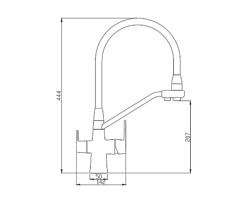 Купить Смеситель для кухни Haiba HB76855-7 Черный матовый в магазине сантехники Santeh-Crystal.ru