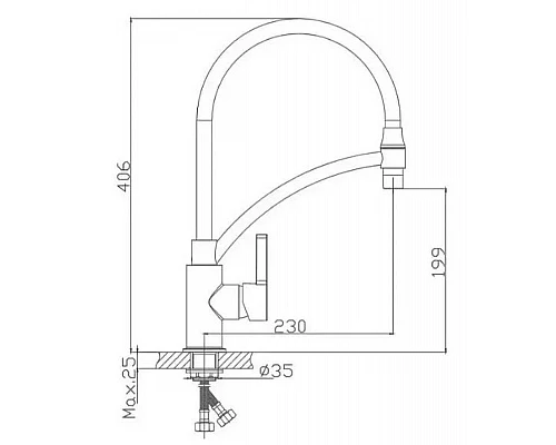 Купить Смеситель для кухни Haiba HB73643-7 Хром Черный в магазине сантехники Santeh-Crystal.ru