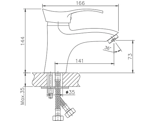 Купить Смеситель для раковины Haiba HB1001-1 Хром в магазине сантехники Santeh-Crystal.ru