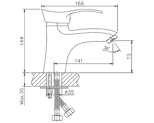 Заказать Смеситель для раковины Haiba HB1001 Хром в магазине сантехники Santeh-Crystal.ru
