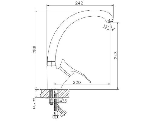 Купить Смеситель для кухни Haiba HB4101 Хром в магазине сантехники Santeh-Crystal.ru