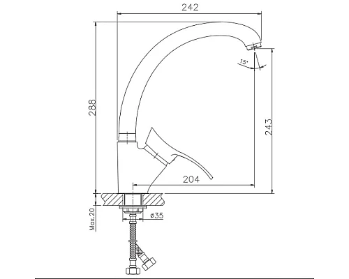 Приобрести Смеситель для кухни Haiba HB4101-2 Хром в магазине сантехники Santeh-Crystal.ru