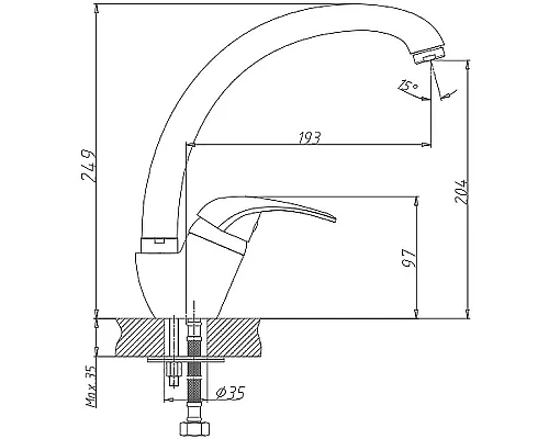 Купить Смеситель для кухни Haiba HB4103 Хром в магазине сантехники Santeh-Crystal.ru