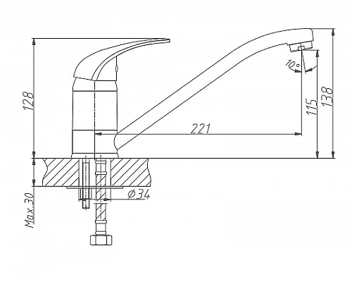 Заказать Смеситель для кухни Haiba HB4203 Хром в магазине сантехники Santeh-Crystal.ru