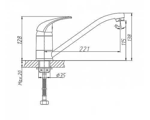 Приобрести Смеситель для кухни Haiba HB4903 Хром в магазине сантехники Santeh-Crystal.ru