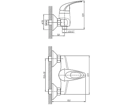 Приобрести Смеситель для душа Haiba HB2003 Хром в магазине сантехники Santeh-Crystal.ru
