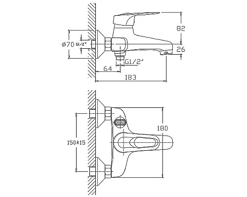 Купить Смеситель для ванны Haiba HB3204 Хром в магазине сантехники Santeh-Crystal.ru