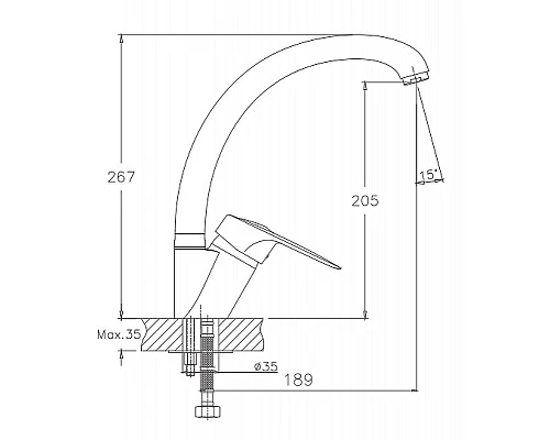Заказать Смеситель для кухни Haiba HB4104 Хром в магазине сантехники Santeh-Crystal.ru