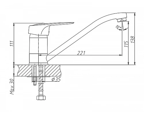Приобрести Смеситель для кухни Haiba HB4204 Хром в магазине сантехники Santeh-Crystal.ru