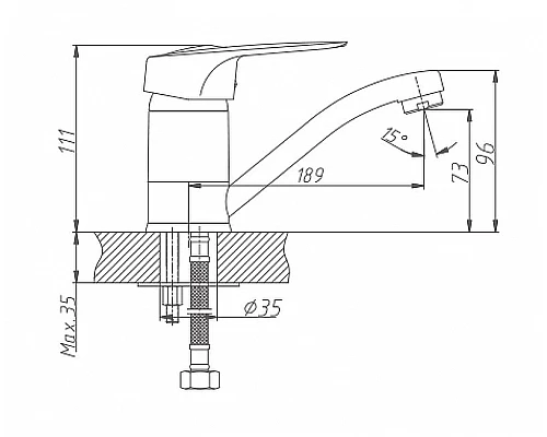 Купить Смеситель для кухни Haiba HB4504 Хром в магазине сантехники Santeh-Crystal.ru
