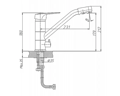 Заказать Смеситель для кухни Haiba HB4304 Хром в магазине сантехники Santeh-Crystal.ru