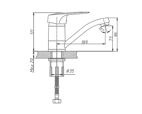 Заказать Смеситель для кухни Haiba HB4504-2 Хром в магазине сантехники Santeh-Crystal.ru