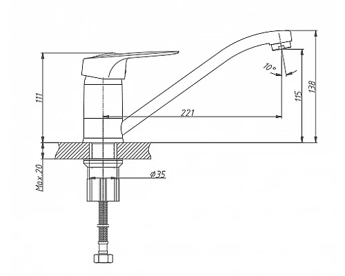 Заказать Смеситель для кухни Haiba HB4904 Хром в магазине сантехники Santeh-Crystal.ru
