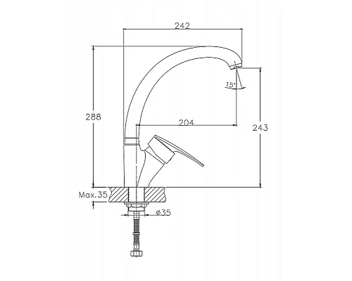 Заказать Смеситель для кухни Haiba HB4106-2 Хром в магазине сантехники Santeh-Crystal.ru