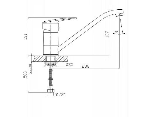 Заказать Смеситель для кухни Haiba HB4906 Хром в магазине сантехники Santeh-Crystal.ru
