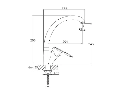 Купить Смеситель для кухни Haiba HB4107-2 Хром в магазине сантехники Santeh-Crystal.ru
