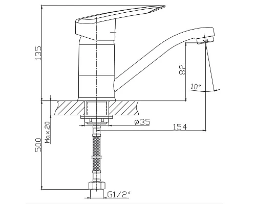 Приобрести Смеситель для раковины Haiba HB4507-2 Хром в магазине сантехники Santeh-Crystal.ru