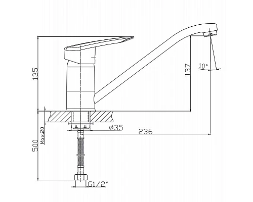 Заказать Смеситель для кухни Haiba HB4907 Хром в магазине сантехники Santeh-Crystal.ru