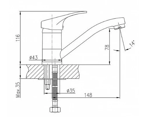 Заказать Смеситель для раковины Haiba HB4513-1 Хром матовый в магазине сантехники Santeh-Crystal.ru