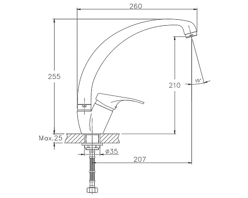 Купить Смеситель для кухни Haiba HB4113-2 Хром в магазине сантехники Santeh-Crystal.ru