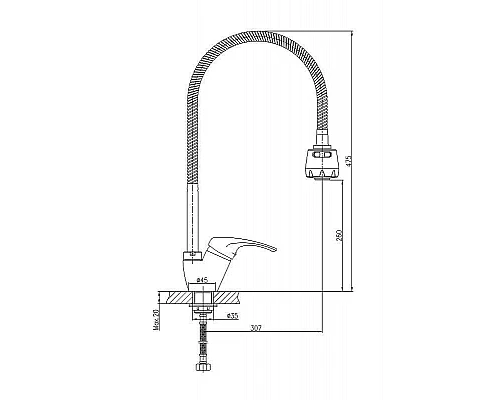 Заказать Смеситель для кухни Haiba HB4313 Хром в магазине сантехники Santeh-Crystal.ru