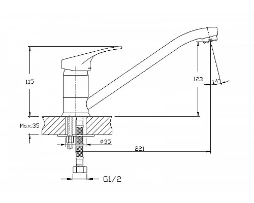 Купить Смеситель для кухни Haiba HB4813 Хром в магазине сантехники Santeh-Crystal.ru