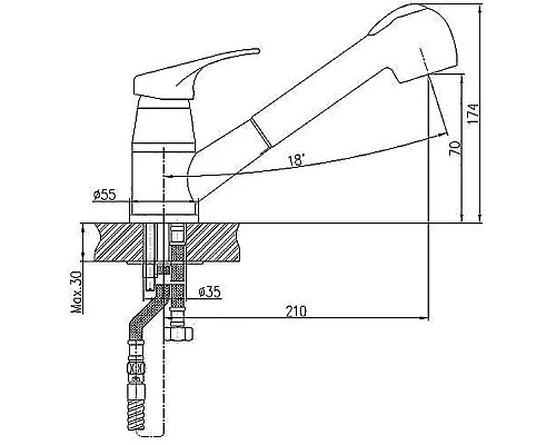 Приобрести Смеситель для кухни Haiba HB6013 Хром в магазине сантехники Santeh-Crystal.ru