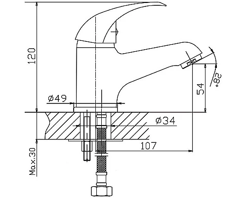 Приобрести Смеситель для раковины Haiba HB1015 Хром в магазине сантехники Santeh-Crystal.ru