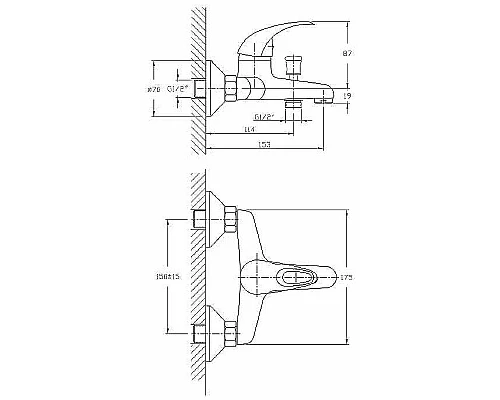 Заказать Смеситель для ванны Haiba HB3015 Хром в магазине сантехники Santeh-Crystal.ru
