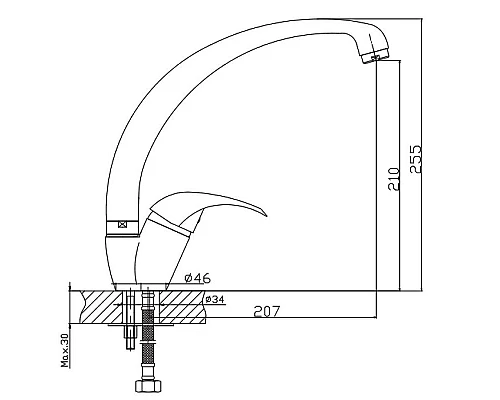 Заказать Смеситель для кухни Haiba HB4115 Хром в магазине сантехники Santeh-Crystal.ru