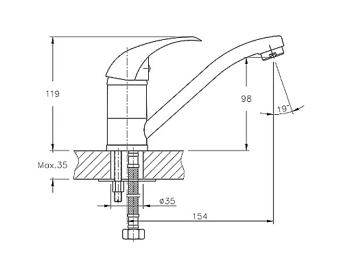 Купить Смеситель для кухни Haiba HB4515 Хром в магазине сантехники Santeh-Crystal.ru